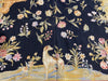 Load image into Gallery viewer, 5.0 x 8.0 Tropical Needle Point Rug Deers Ducks BLACK  #F-6922