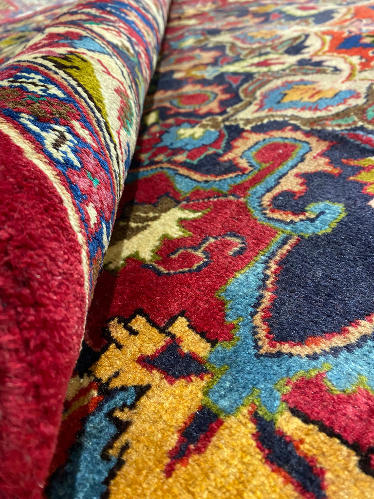 10.0 x 13.0 SIGNED Persian Mashad Rug RCH BURGUNDY   #F-6925