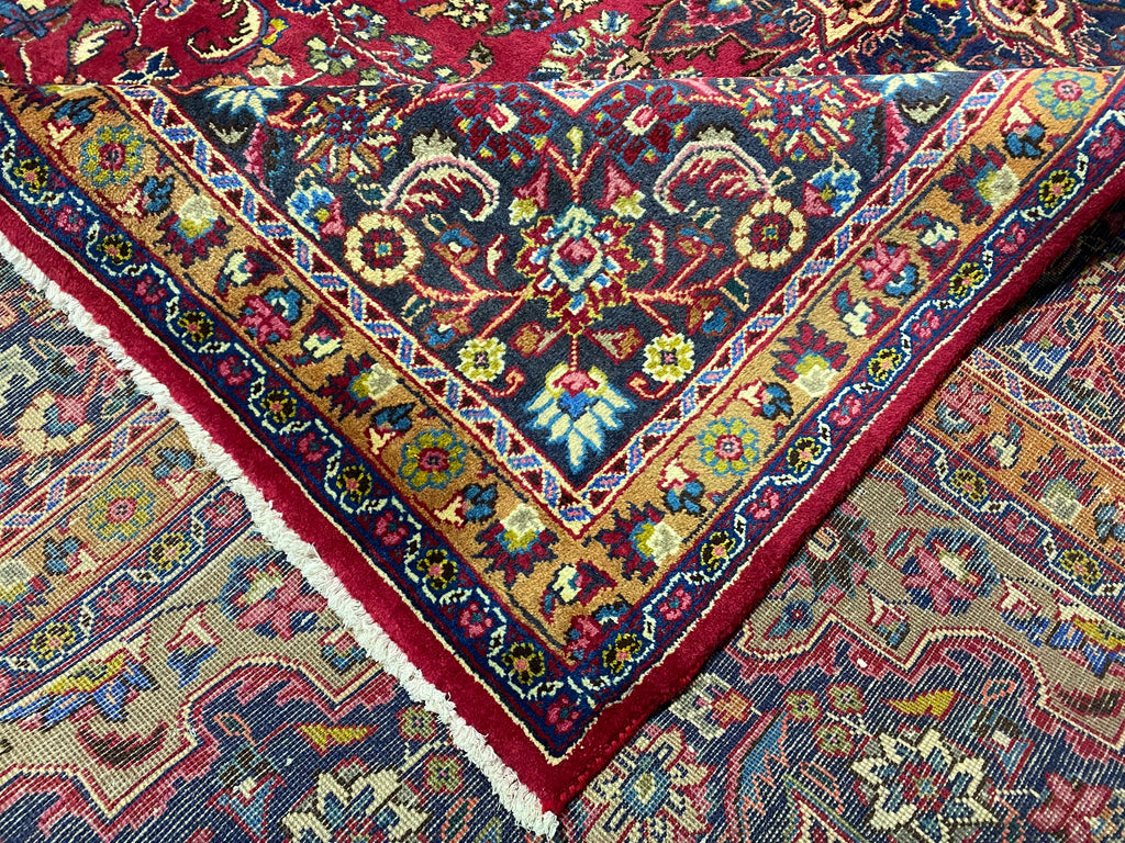 9.8 x 13.0 Authentic Persian Handmade Wool Rug Rich Burgundy  #F-6926