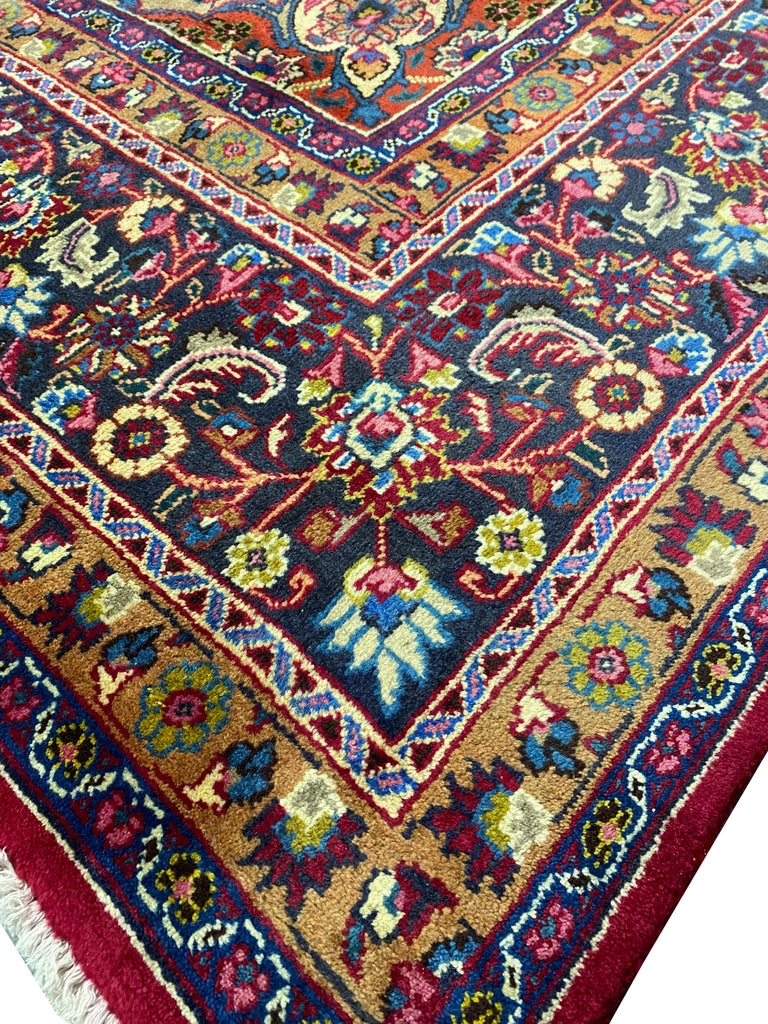 9.8 x 13.0 Authentic Persian Handmade Wool Rug Rich Burgundy  #F-6926