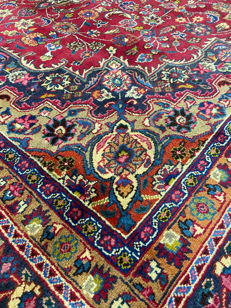 9.8 x 13.0 Authentic Persian Handmade Wool Rug Rich Burgundy  #F-6926