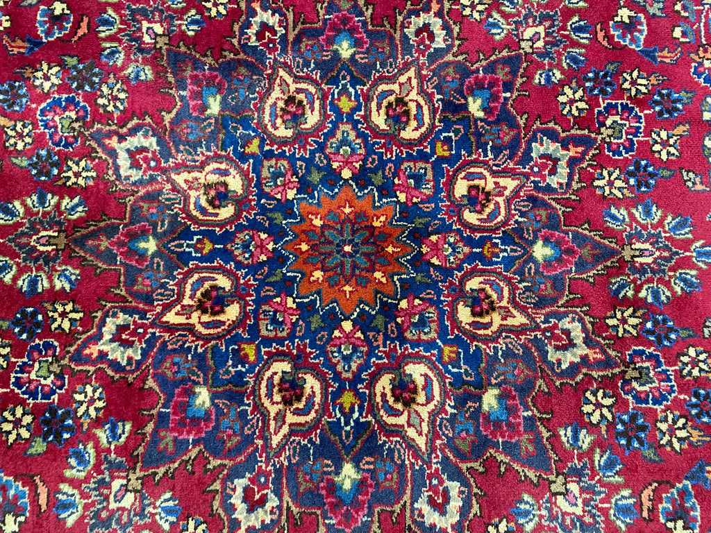 9.8 x 13.0 Authentic Persian Handmade Wool Rug Rich Burgundy  #F-6926