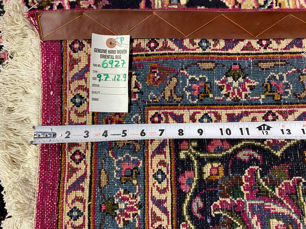 9.7 x 12.9 Persian Handmade Wool Kashan rug ROSE BERRY RED #F-6927