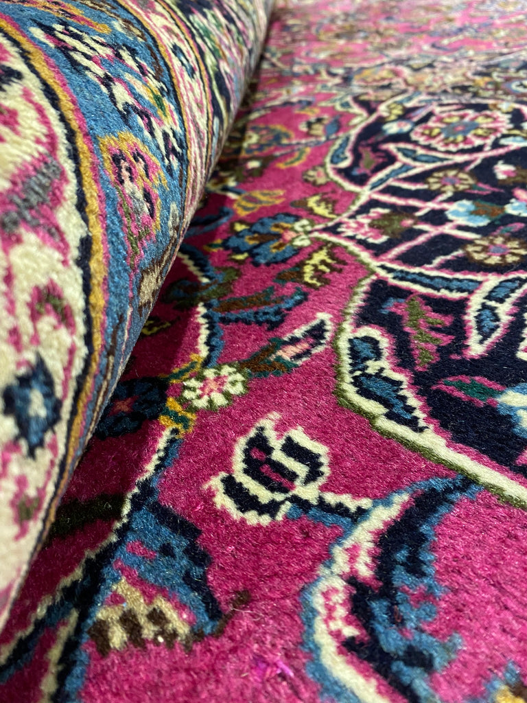 9.7 x 12.9 Persian Handmade Wool Kashan rug ROSE BERRY RED #F-6927