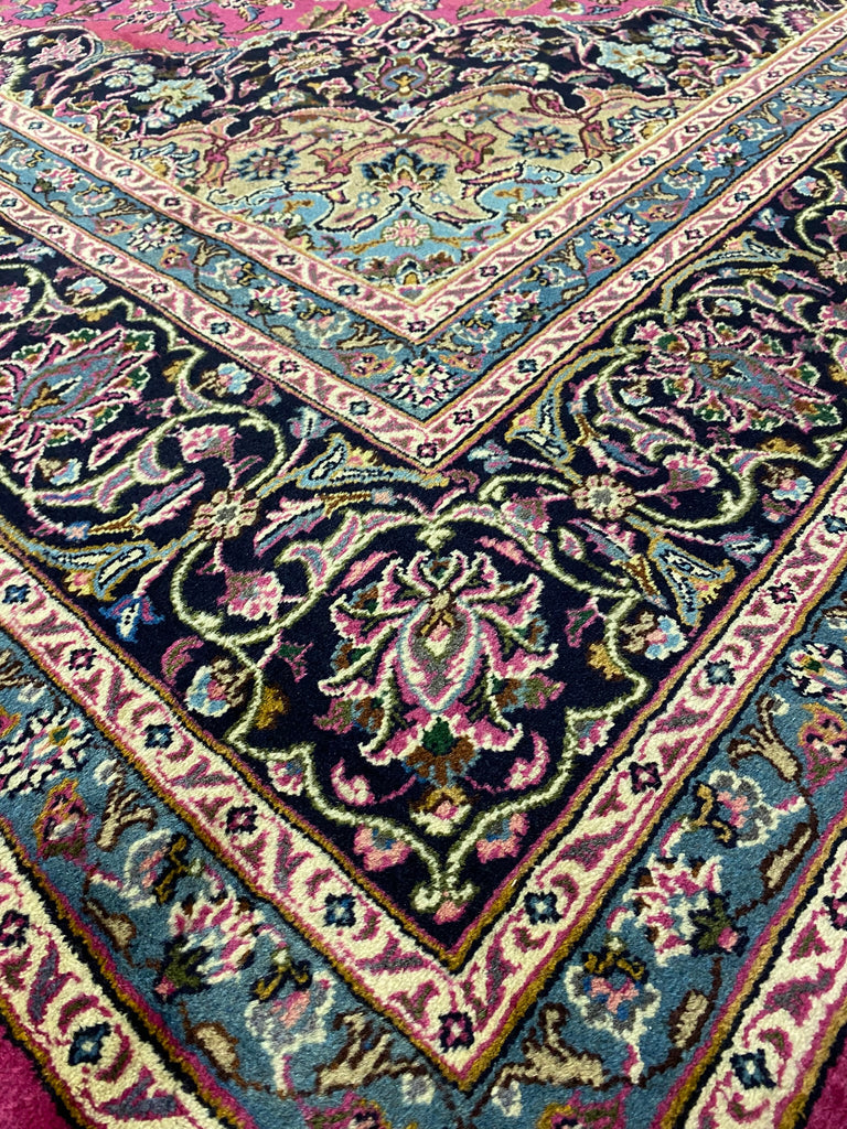 9.7 x 12.9 Persian Handmade Wool Kashan rug ROSE BERRY RED #F-6927