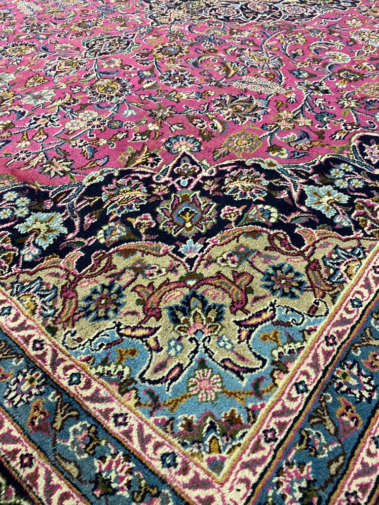 9.7 x 12.9 Persian Handmade Wool Kashan rug ROSE BERRY RED #F-6927