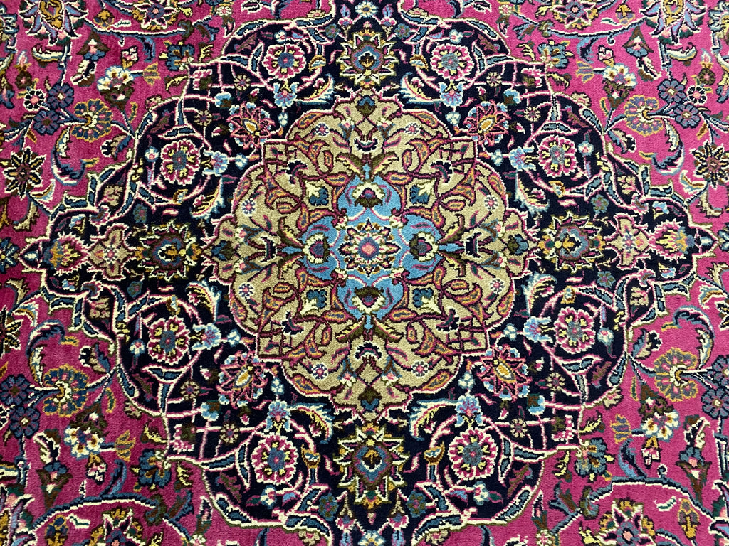 9.7 x 12.9 Persian Handmade Wool Kashan rug ROSE BERRY RED #F-6927
