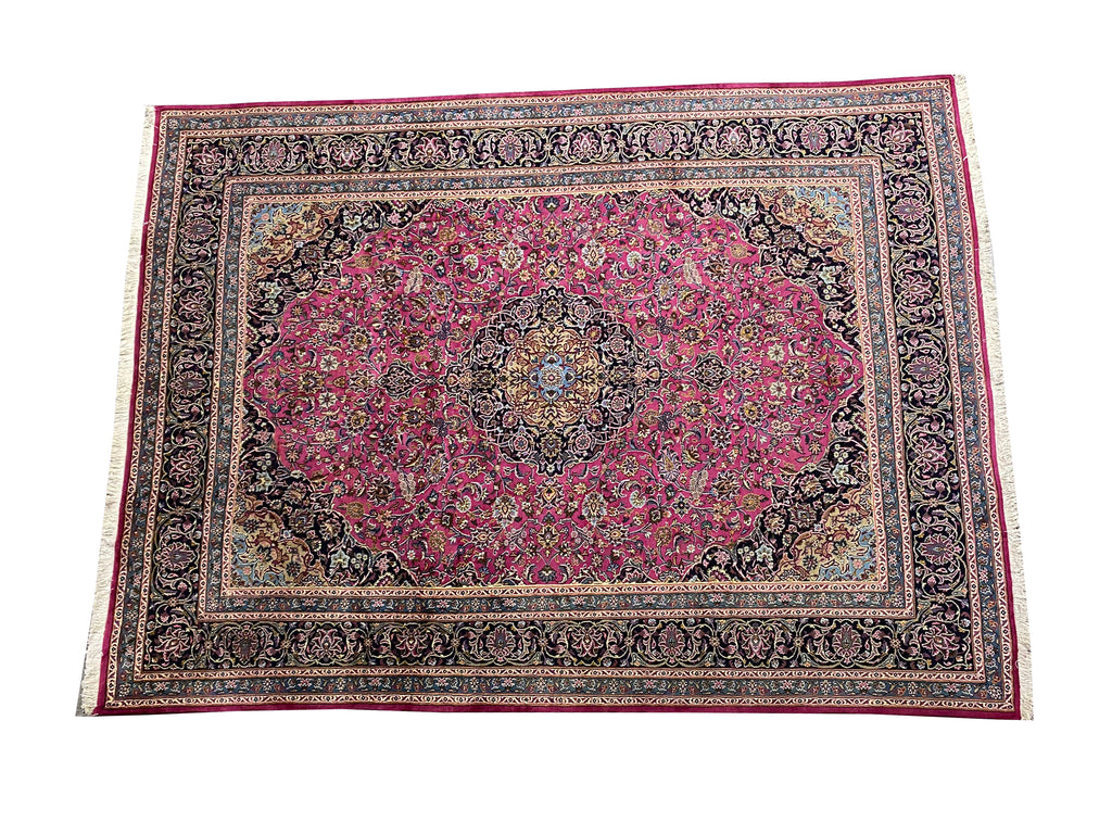 9.7 x 12.9 Persian Handmade Wool Kashan rug ROSE BERRY RED #F-6927