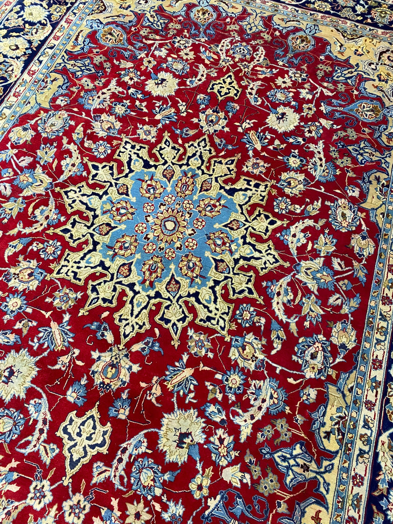 10.0 x 14.0 Persian Esfahan Najafabad Wool Handmade Rug #F-6928