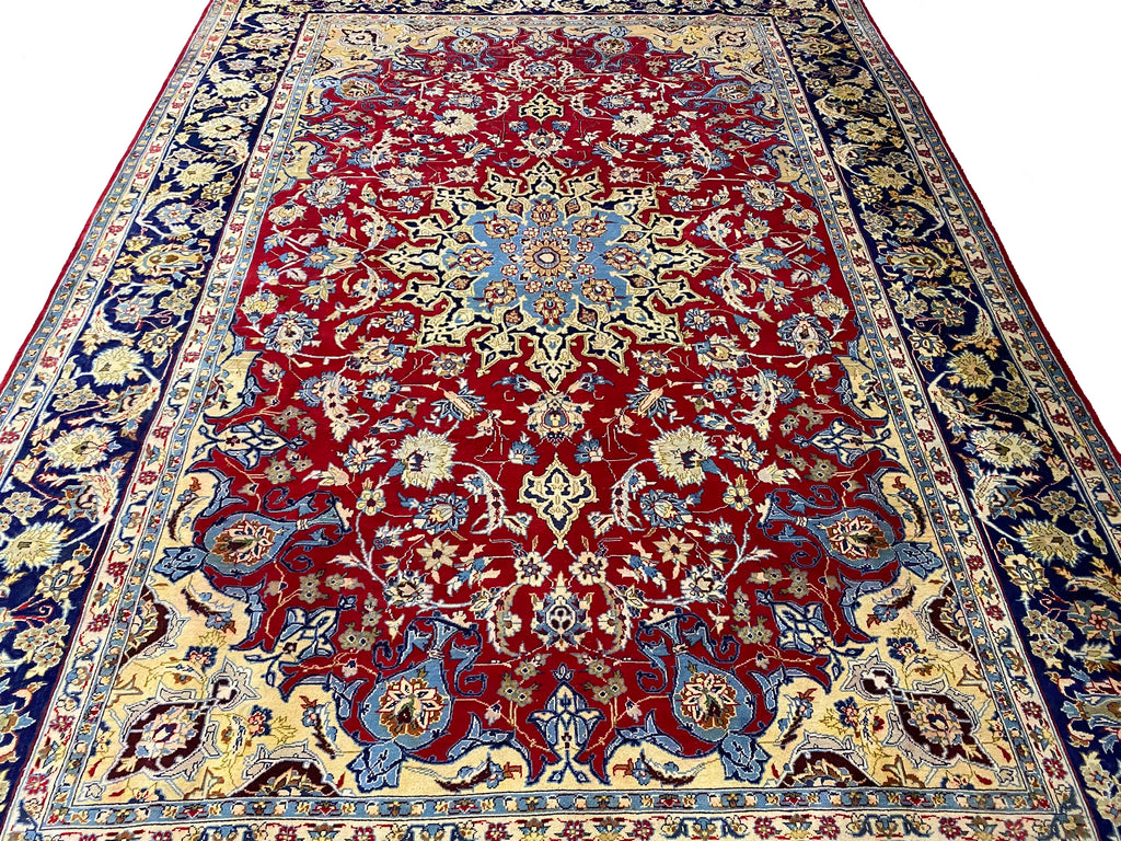 10.0 x 14.0 Persian Esfahan Najafabad Wool Handmade Rug #F-6928