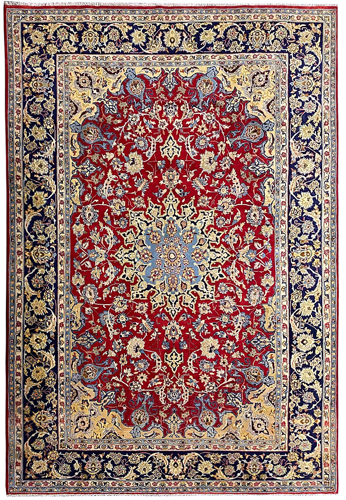 10.0 x 14.0 Persian Esfahan Najafabad Wool Handmade Rug #F-6928