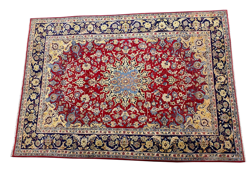 10.0 x 14.0 Persian Esfahan Najafabad Wool Handmade Rug #F-6928