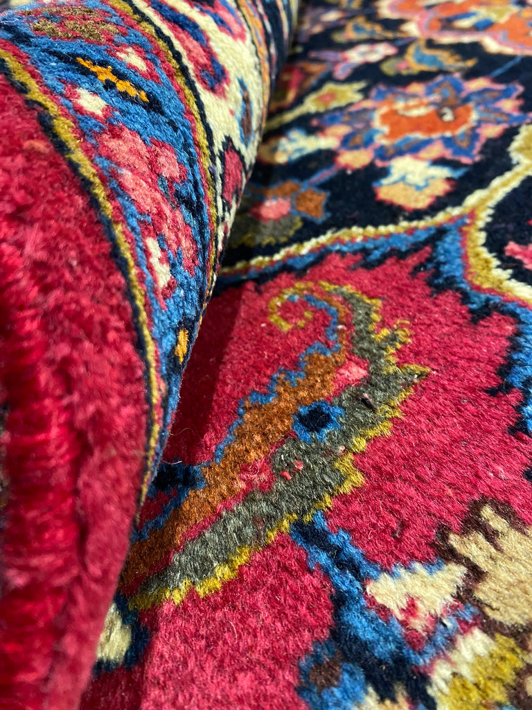 8.8 x 11.6 SIGNED Persian Khorasan Mashad Rug Handmade Wool IRAN Carpet #F-6929