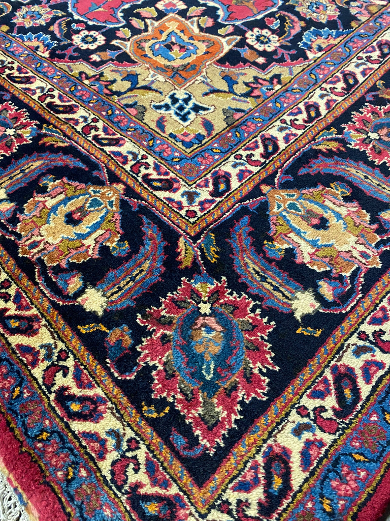 8.8 x 11.6 SIGNED Persian Khorasan Mashad Rug Handmade Wool IRAN Carpet #F-6929