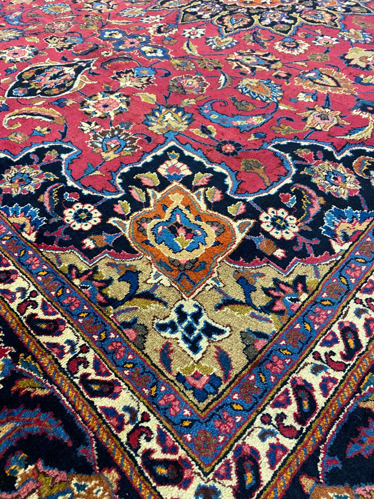 8.8 x 11.6 SIGNED Persian Khorasan Mashad Rug Handmade Wool IRAN Carpet #F-6929