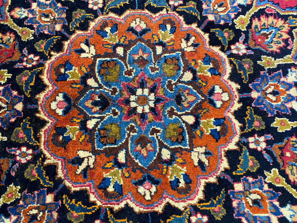 8.8 x 11.6 SIGNED Persian Khorasan Mashad Rug Handmade Wool IRAN Carpet #F-6929