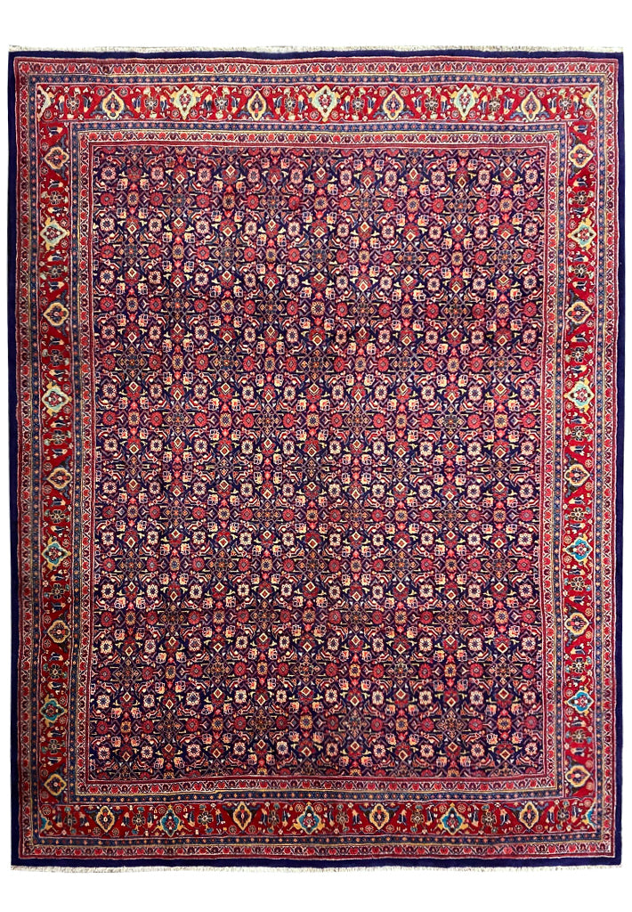 9.6 x 13.0 Persian Herati Mahi Tabriz Mahal Wool Rug #F-6930