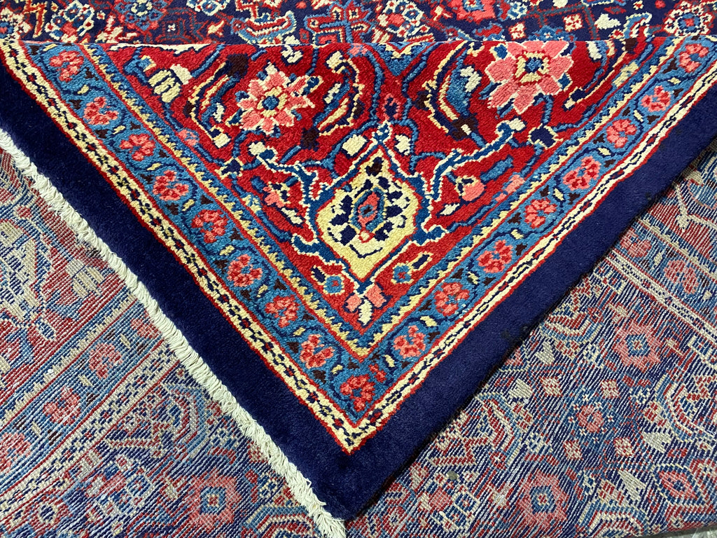 8.9 x 12.5 Persian Tabriz Rug Handmade Wool Mahi Herati IRAN  #F-6931