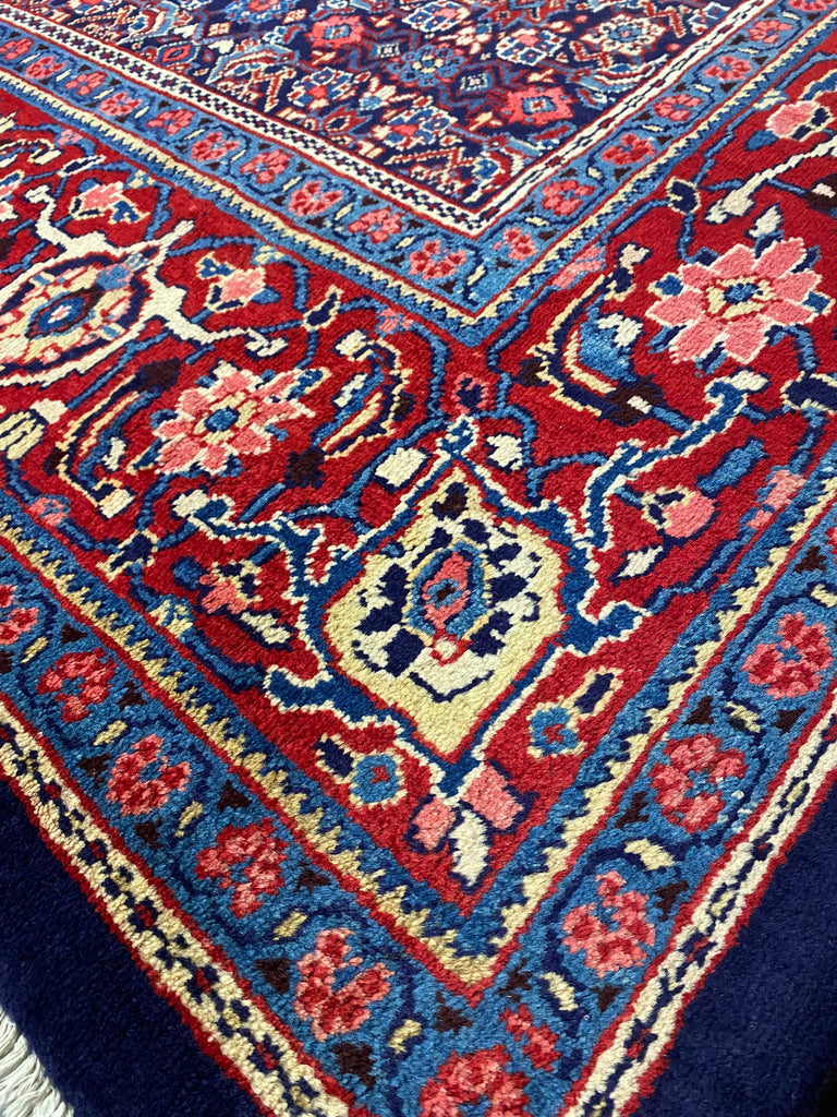 8.9 x 12.5 Persian Tabriz Rug Handmade Wool Mahi Herati IRAN  #F-6931