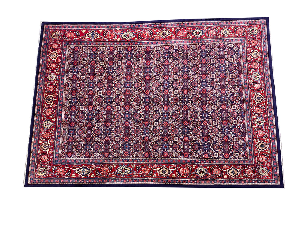 8.9 x 12.5 Persian Tabriz Rug Handmade Wool Mahi Herati IRAN  #F-6931