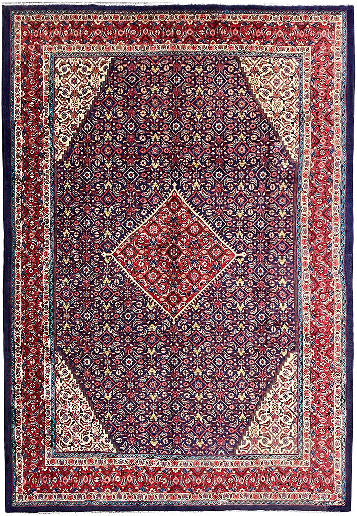 9.8 x 13.5 Persian Handmade Wool Tribal Mahal Rug #F-6932