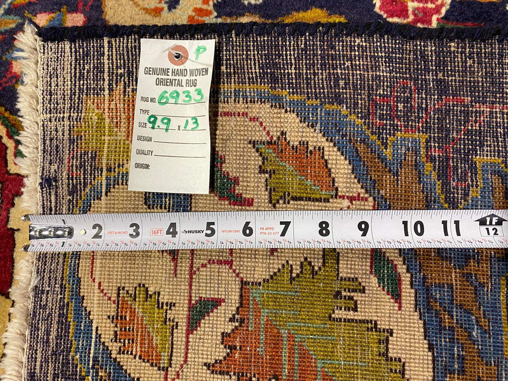 9.9 x 13.0 Persian Kashmar Rug Exotic Zirkhaki Iran Carpet  #F-6933