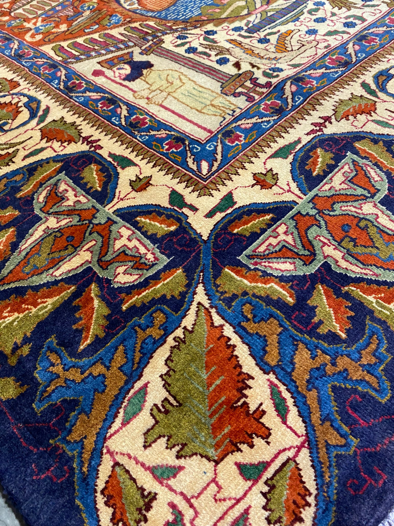 9.9 x 13.0 Persian Kashmar Rug Exotic Zirkhaki Iran Carpet  #F-6933