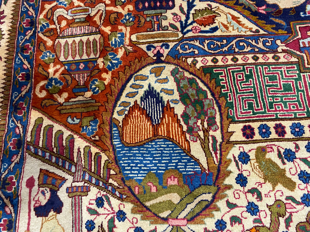 9.9 x 13.0 Persian Kashmar Rug Exotic Zirkhaki Iran Carpet  #F-6933