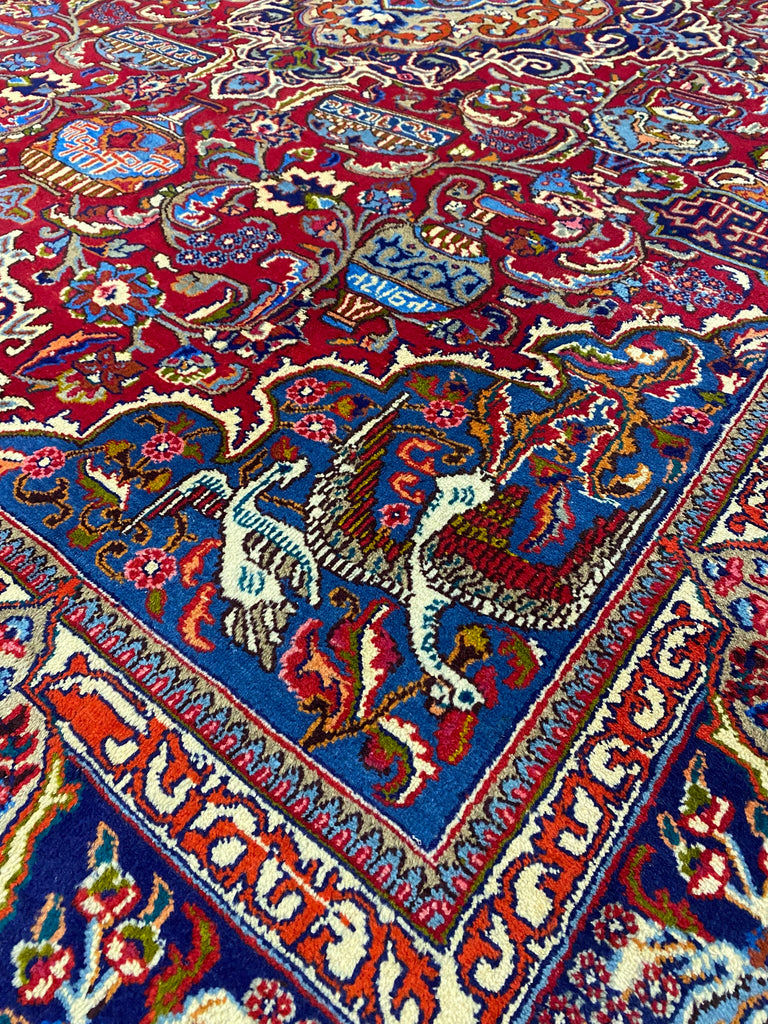 9.8 x 12.7 Amazing Exotic Pattern Persian Kashmar Rug  #F-6934