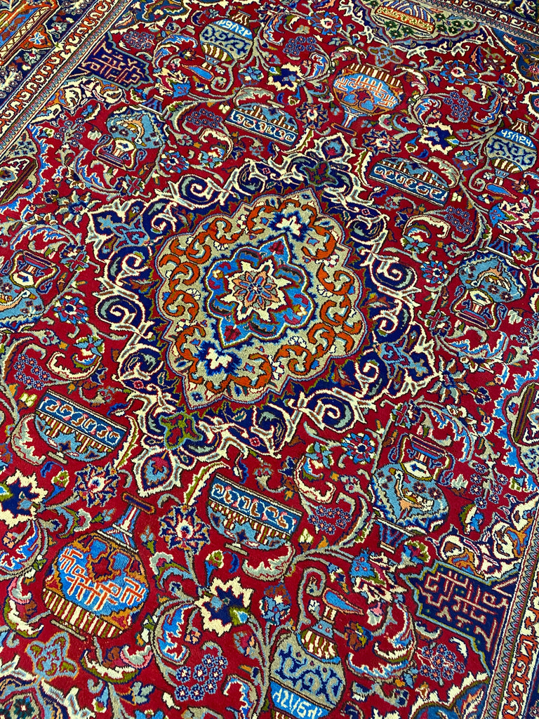 9.8 x 12.7 Amazing Exotic Pattern Persian Kashmar Rug  #F-6934