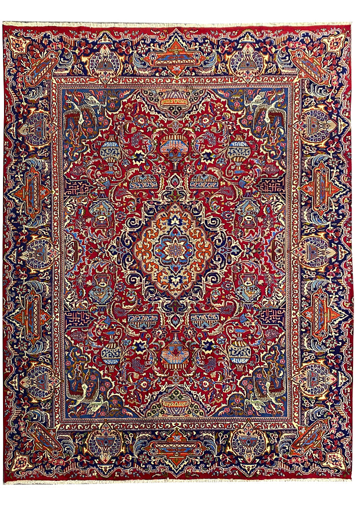 9.8 x 12.7 Amazing Exotic Pattern Persian Kashmar Rug  #F-6934