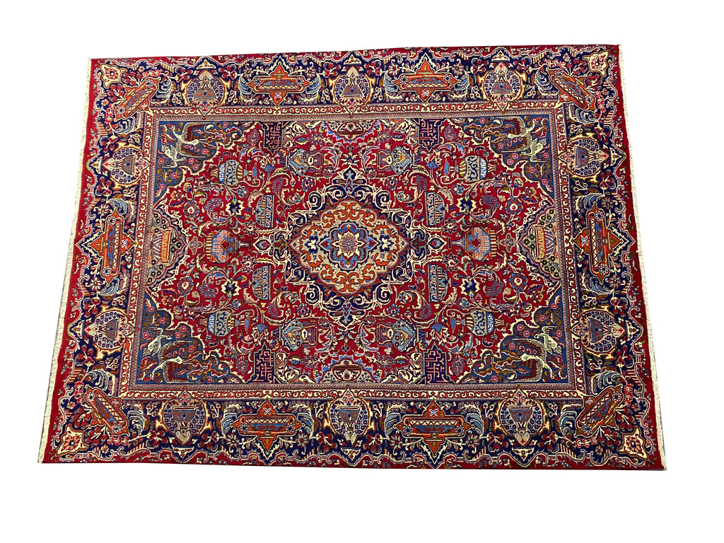 9.8 x 12.7 Amazing Exotic Pattern Persian Kashmar Rug  #F-6934