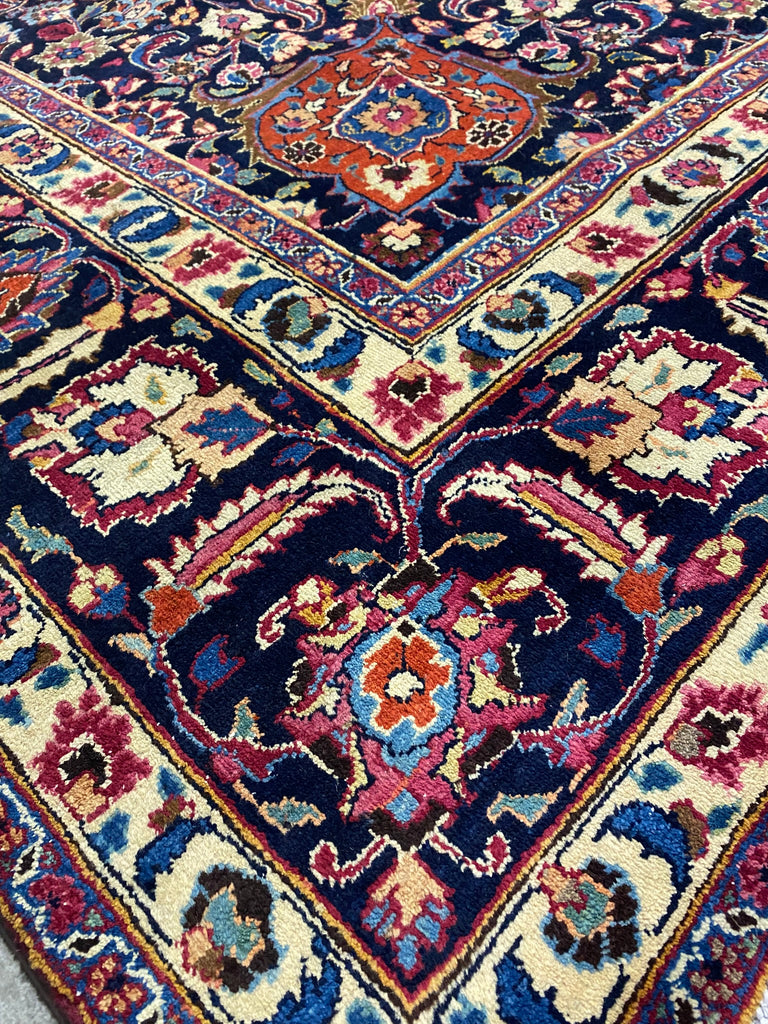 9.4 x 13.0  Quality Persian Mashad Rug RICH BURGUNDY#F-6935