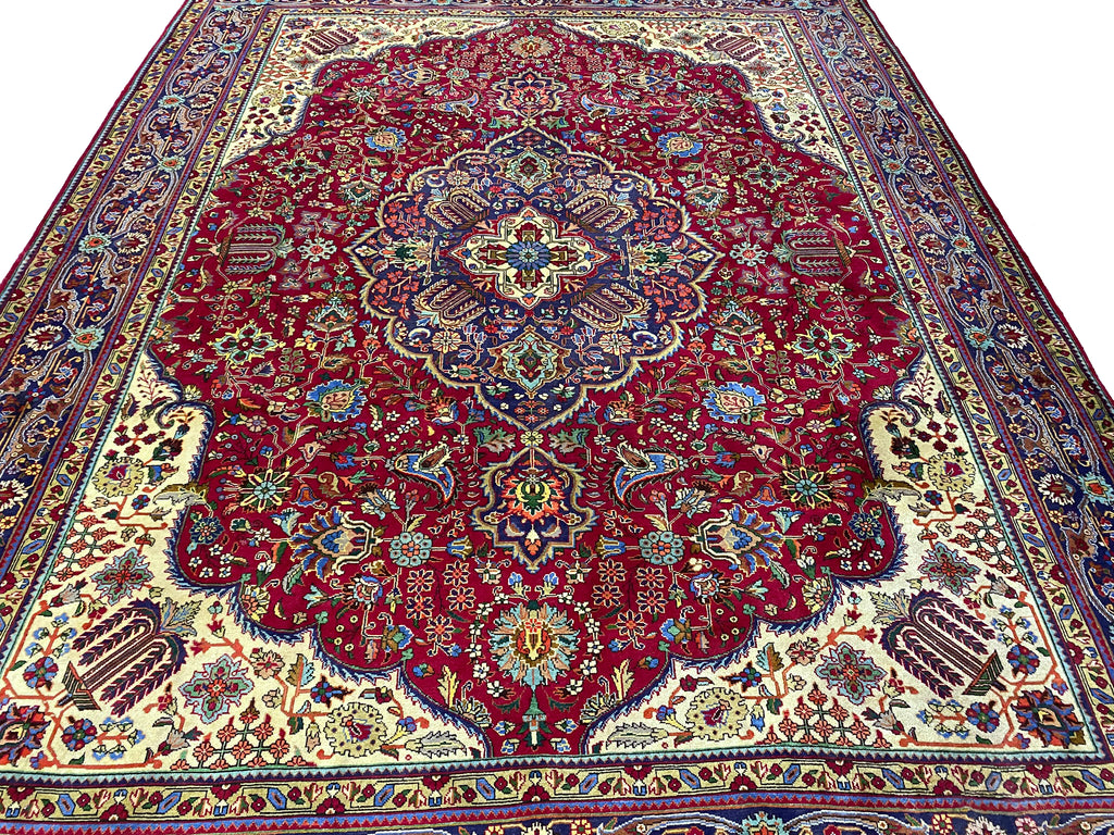 10.0 x 13.0 Authentic Persian Tabriz Rug Handmade IRAN Wool #F-6937