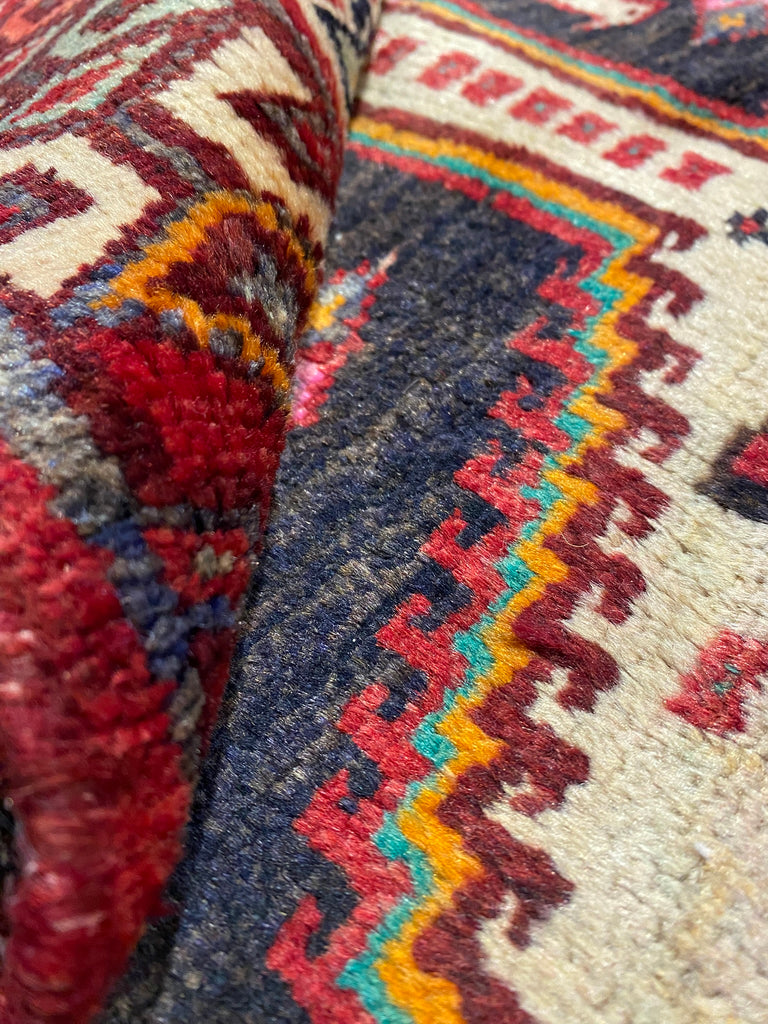 4 x 9.6 Dark Brown Hand-knotted Persian Afshar Runner Rug 5869