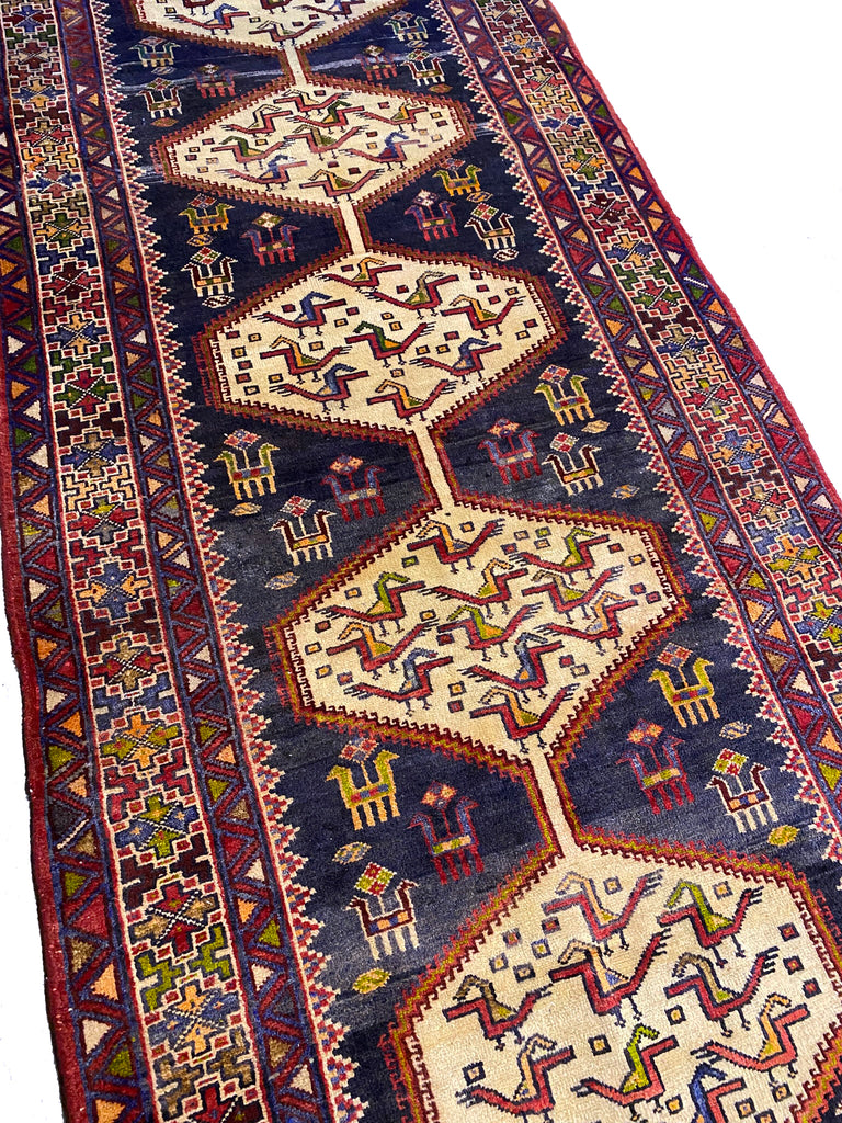 3.10 x 9.7 Light Ivory Persian Afshar Runner S10-5876