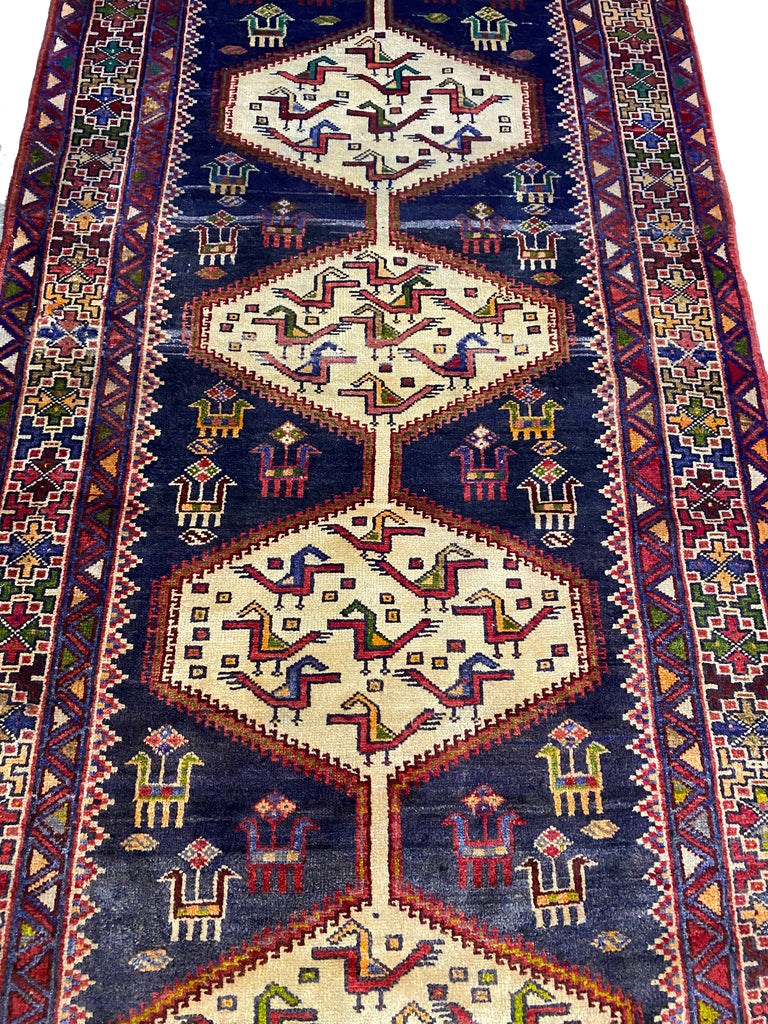 3.10 x 9.7 Light Ivory Persian Afshar Runner S10-5876