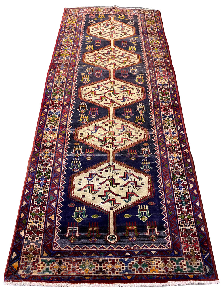 3.10 x 9.7 Light Ivory Persian Afshar Runner S10-5876