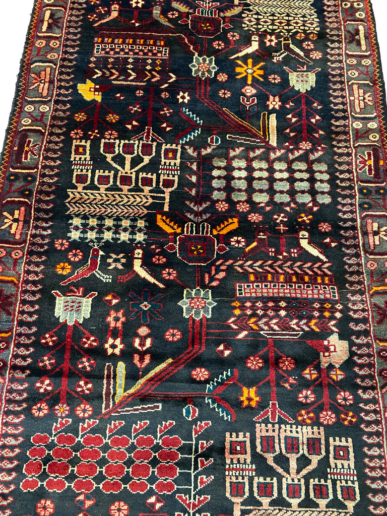 4.0 x 10.7 Persian Tribal Wool Runner #F-6939