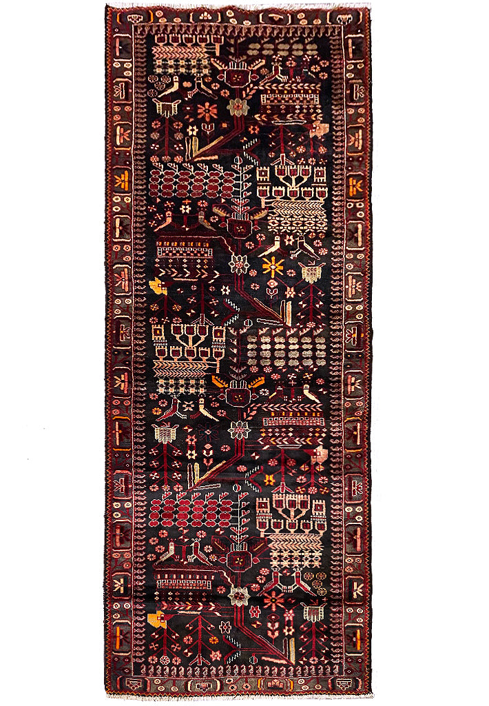 4.0 x 10.7 Persian Tribal Wool Runner #F-6939