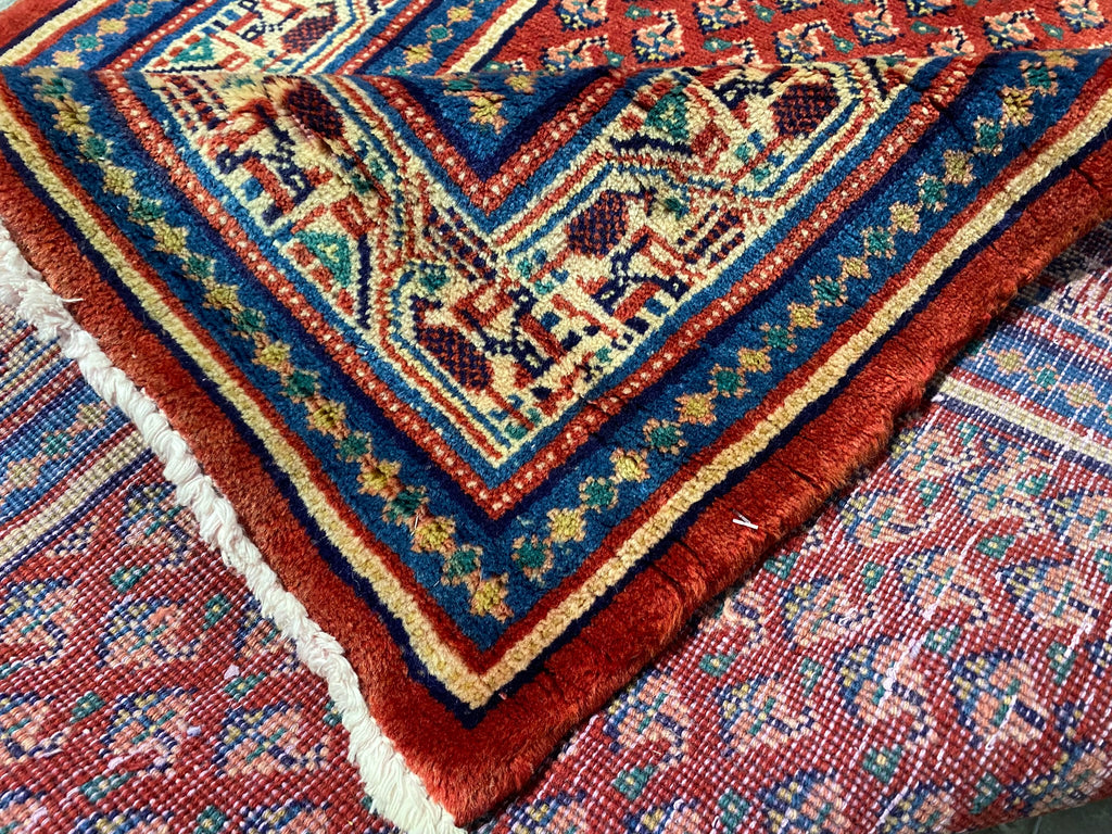 3.5 x 10.3 Persian Paisely Mir Sarouk Herati Runner #F-6941