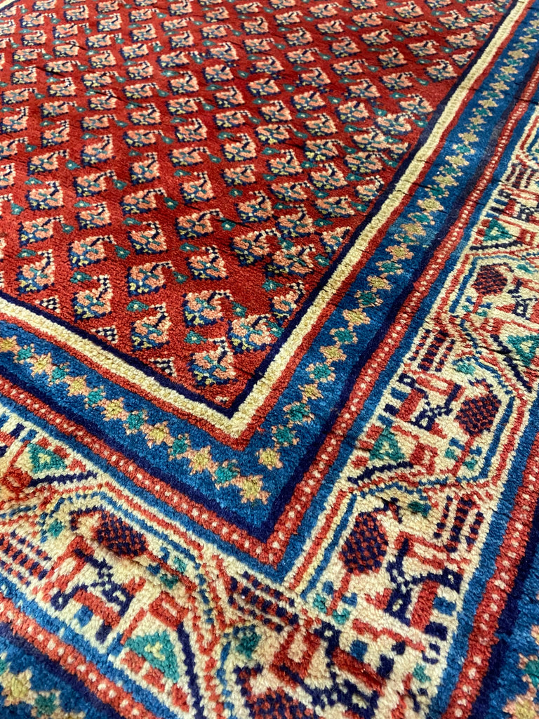 3.5 x 10.3 Persian Paisely Mir Sarouk Herati Runner #F-6941