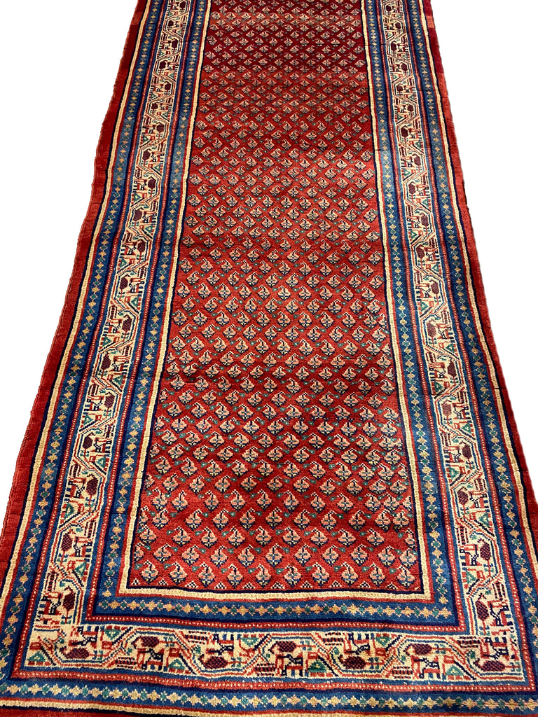 3.5 x 10.3 Persian Paisely Mir Sarouk Herati Runner #F-6941