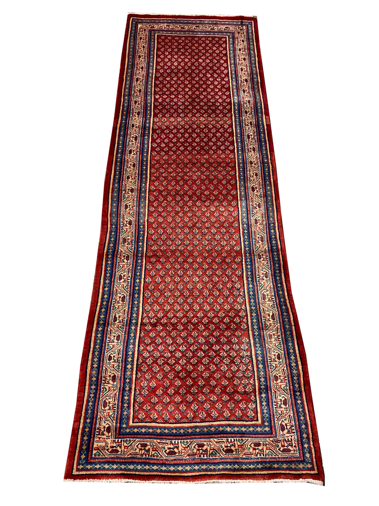 3.5 x 10.3 Persian Paisely Mir Sarouk Herati Runner #F-6941