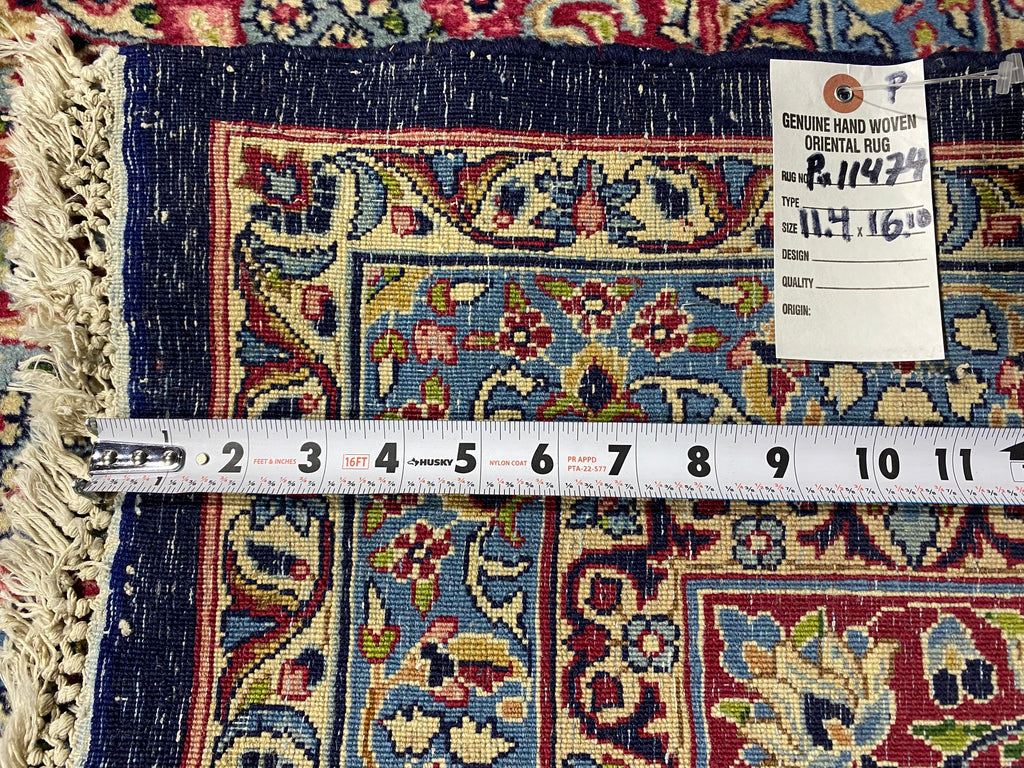 11’4’’ x 16’10’’ Large Persian Tabriz Rug – Handmade Fine Wool Floral Medallion Rug #PIX-11474