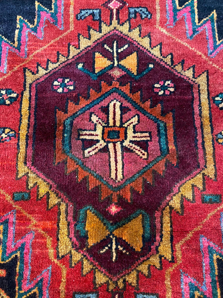 3.5 x 12.3 Red Persian Hamadan Runner 7178