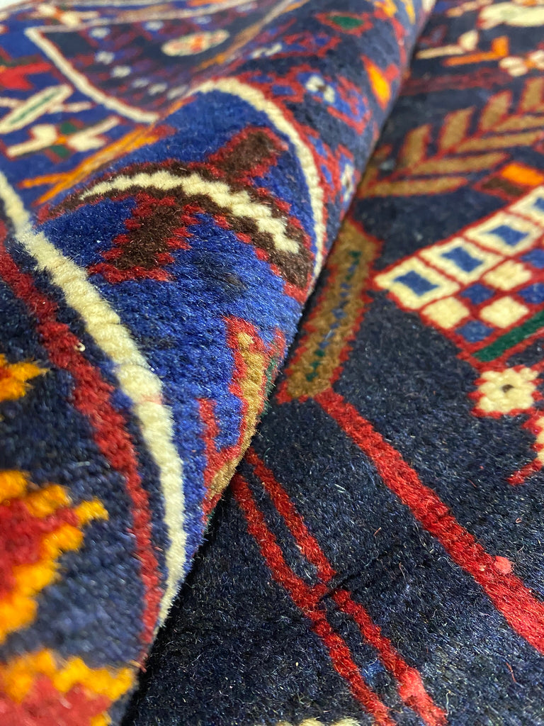 3.9 x 9.11 Red Traditional Persian Hamadan Runner Rug S10-5962