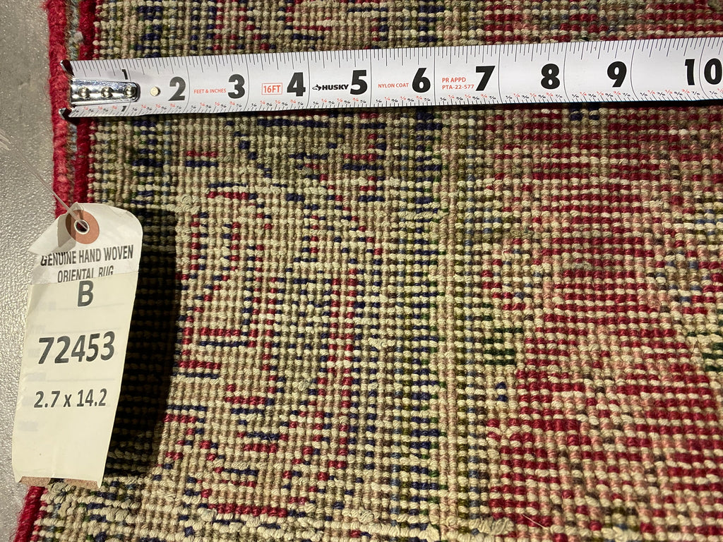 14 Feet Antique Persian Runner Paisely Sem-Antique Rug  #B-72453