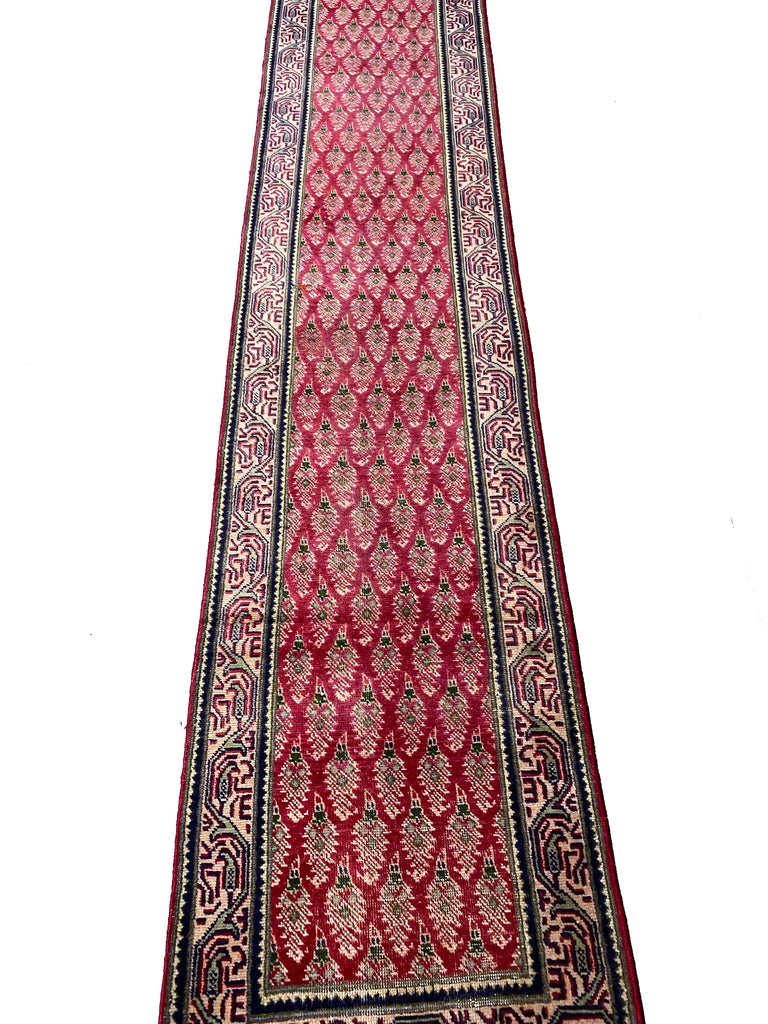 14 Feet Antique Persian Runner Paisely Sem-Antique Rug  #B-72453