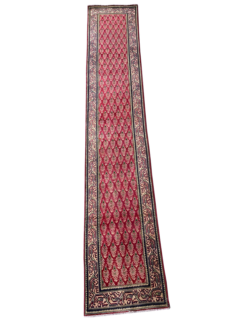 14 Feet Antique Persian Runner Paisely Sem-Antique Rug  #B-72453